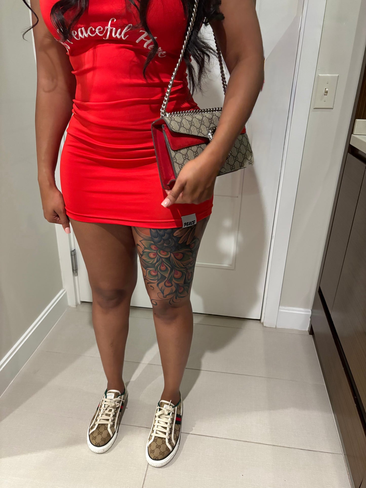 Women's Red ’It’s Peaceful Here’ Dress