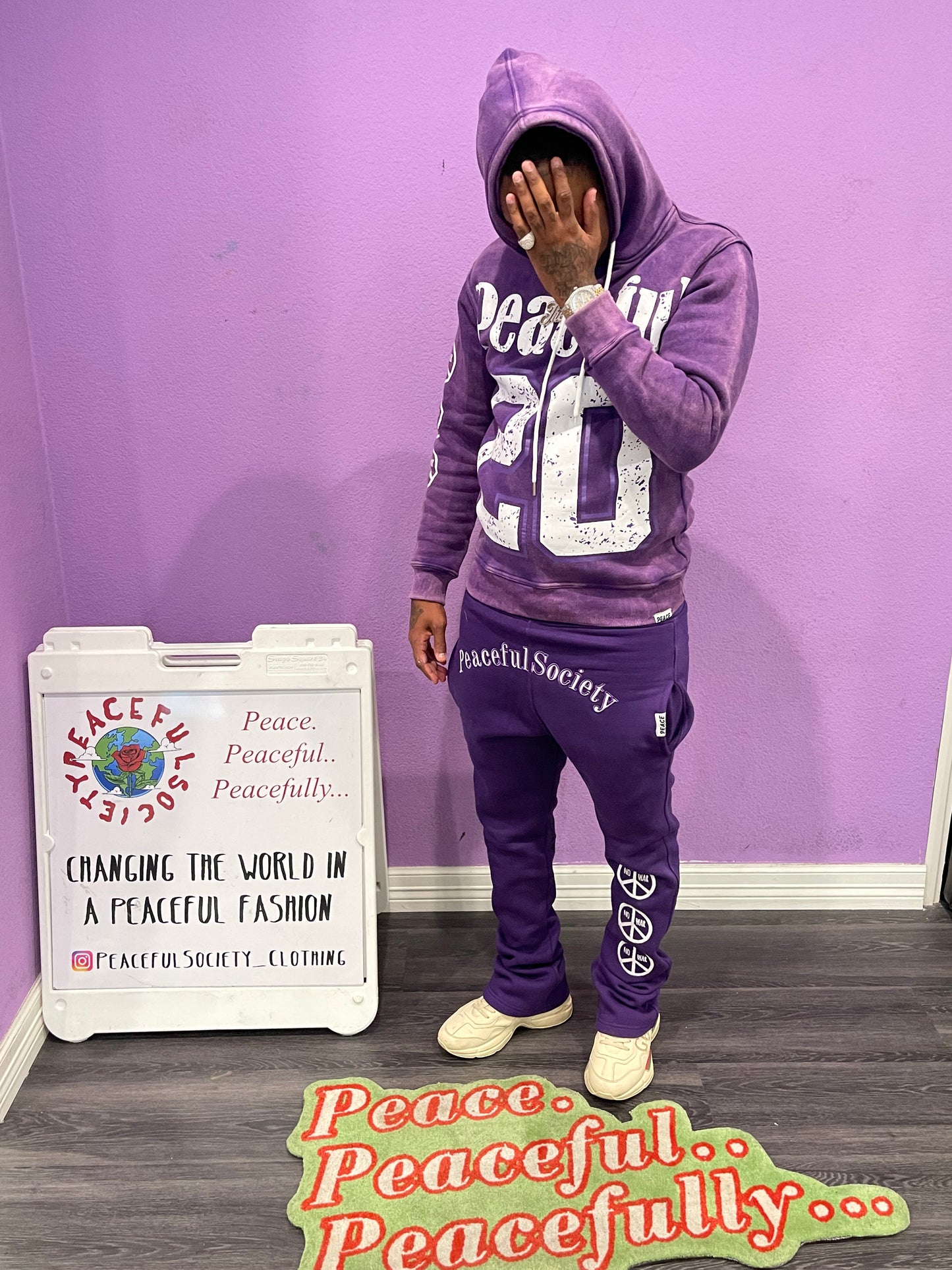 Purple 2023 Peaceful Society Hoodie