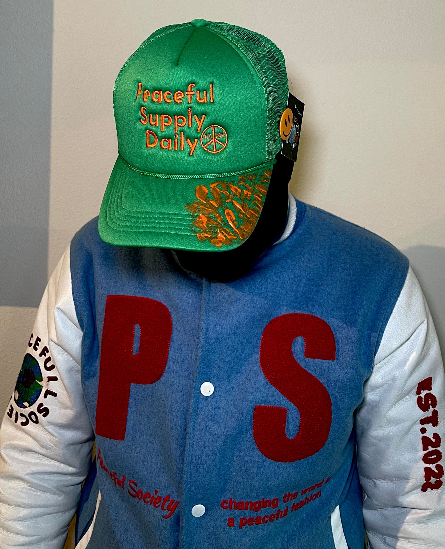 Peaceful Supply Daily Green Acrylic Trucker Hat