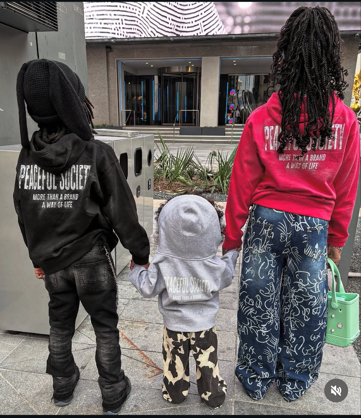 Kids/Youth Black ‘Peaceful Society’ Zip Up Jacket