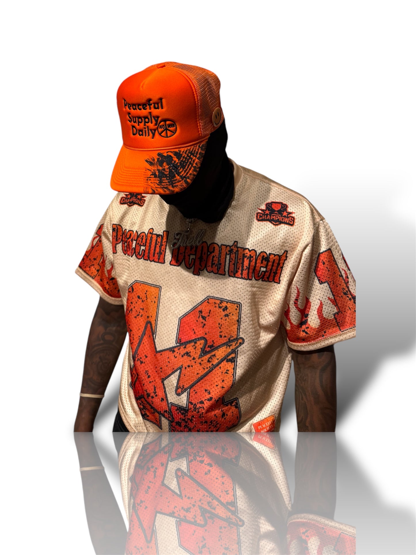 Peaceful Supply Daily Orange Acrylic Trucker Hat