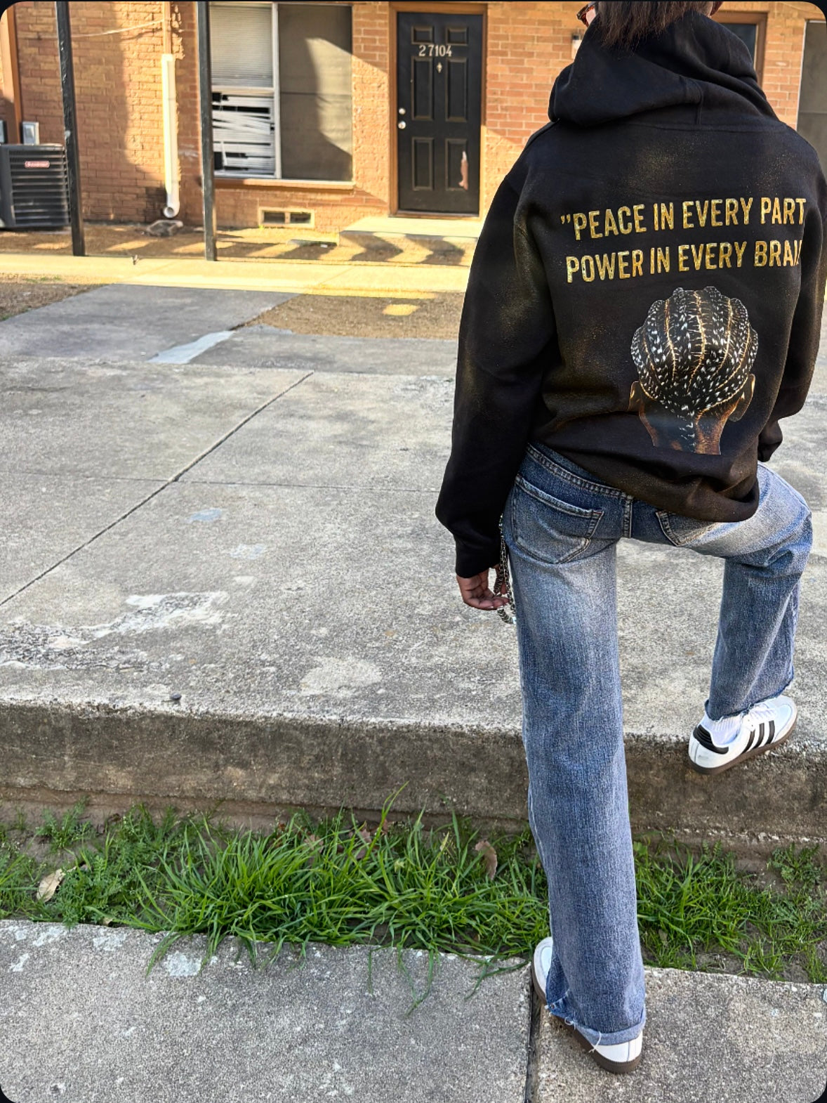 Youth ‘Black History Braids’ Acid-Wash Hoodie