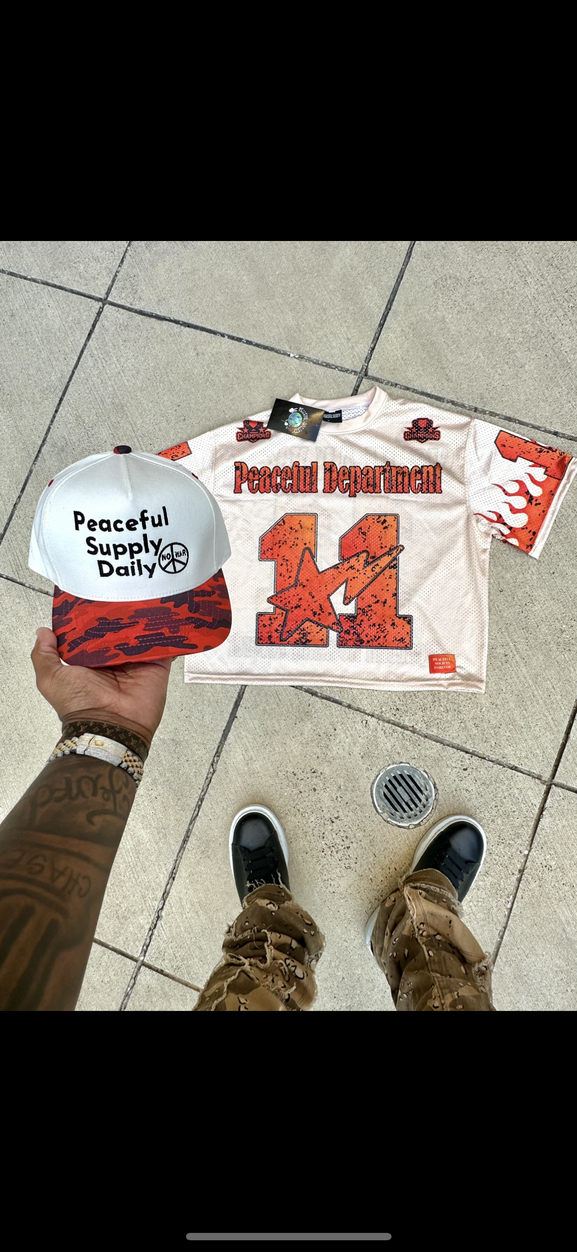 Tan ‘Peaceful Department' Jersey