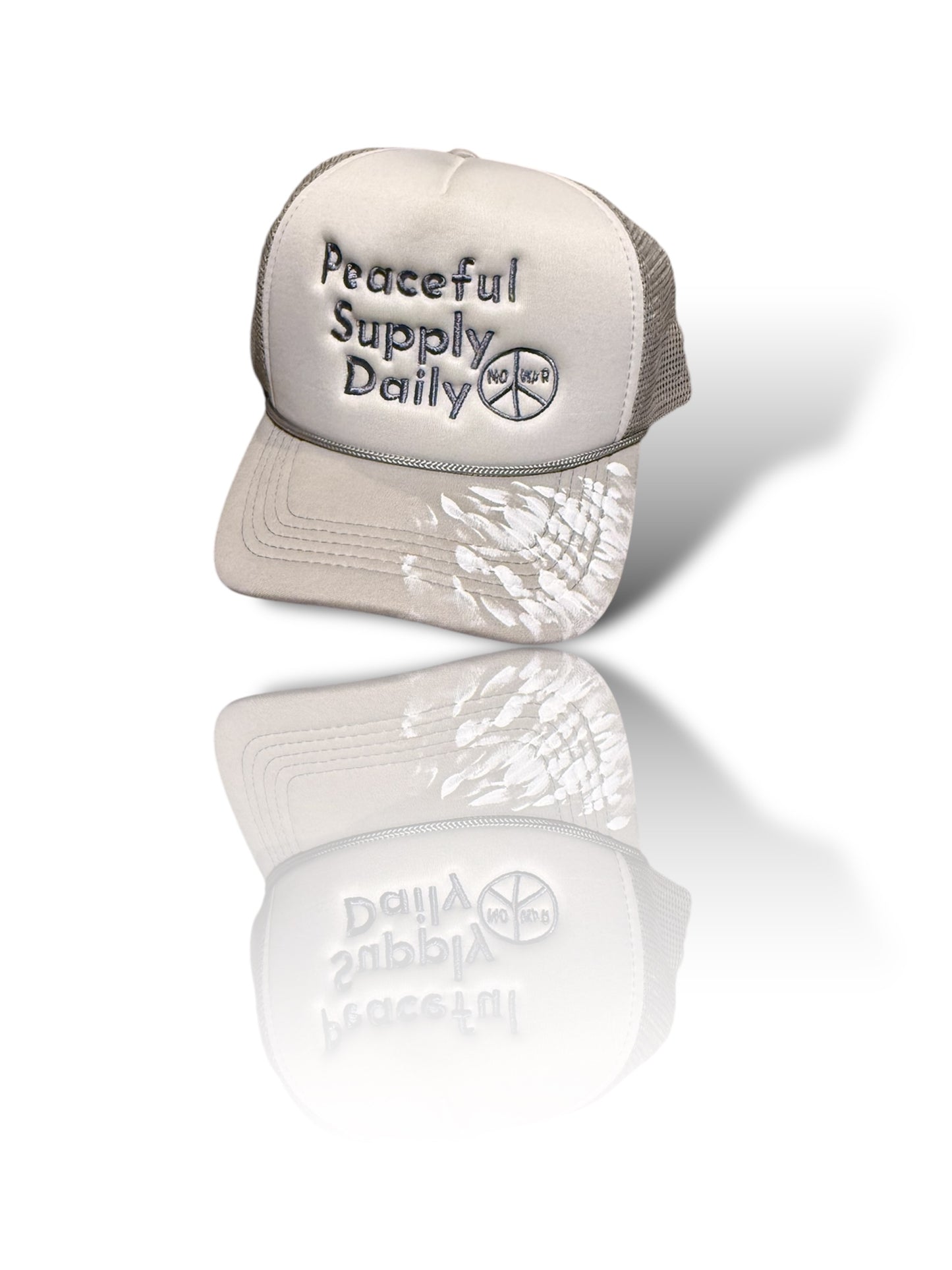 Peaceful Supply Daily Grey Acrylic Trucker Hat