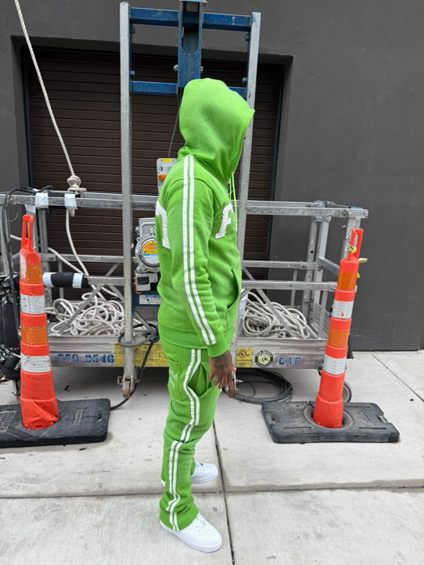 ‘Fuck Hate’ Green Striped Set