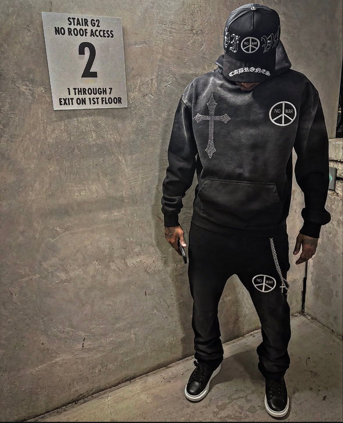 ‘No War’ Stacked Pants