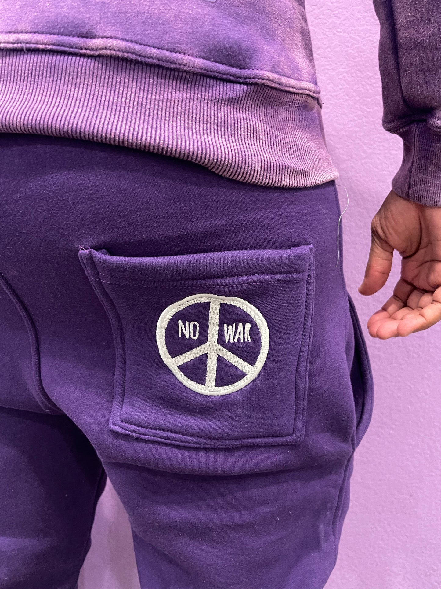 Purple Peaceful Society Stacked Sweats