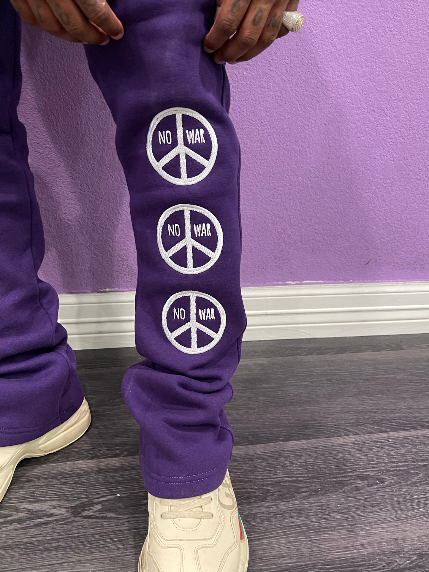 Purple Peaceful Society Stacked Sweats