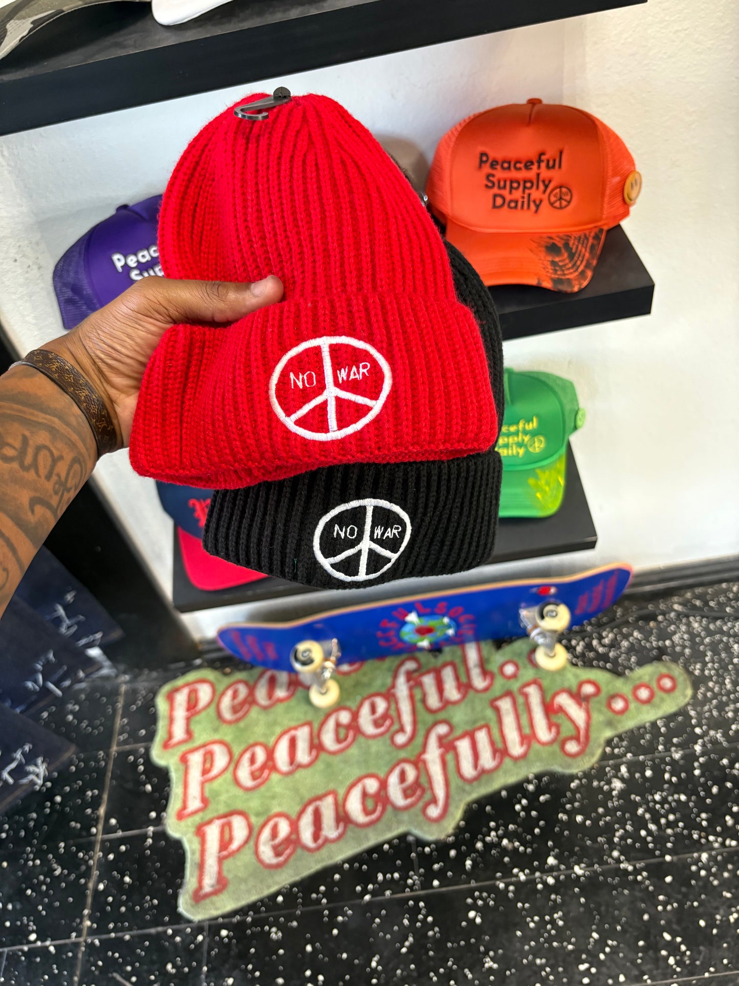 ‘No War’ Black Beanie
