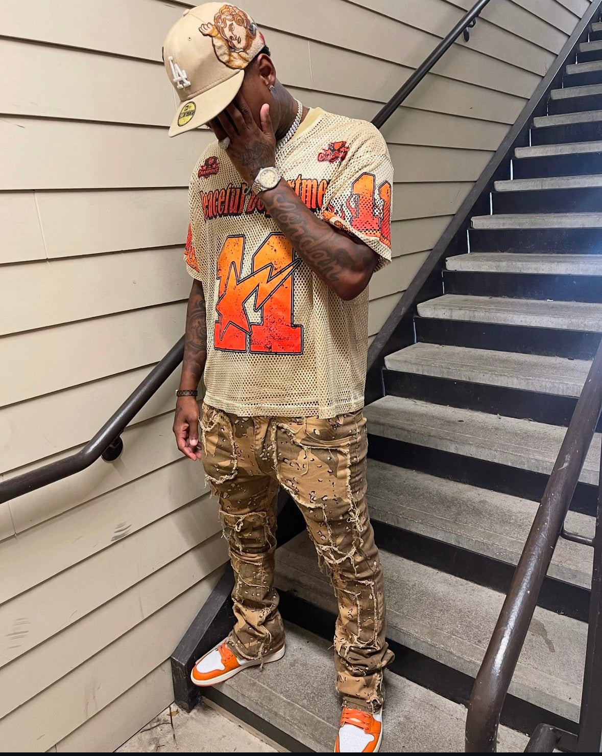 Tan ‘Peaceful Department' Jersey