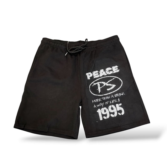 Black ‘Peace Vintage’ Shorts