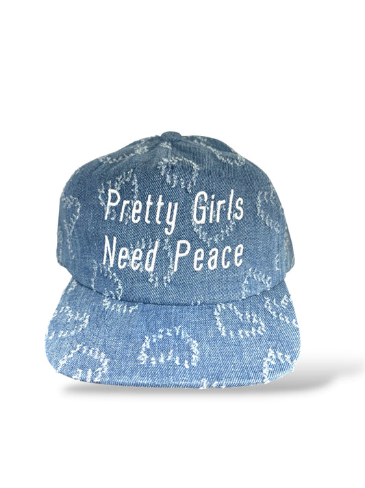 ‘Pretty Girls Need Peace’ Denim Hat