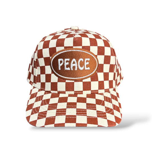Brown ‘Checkerboard’ Peace Hat