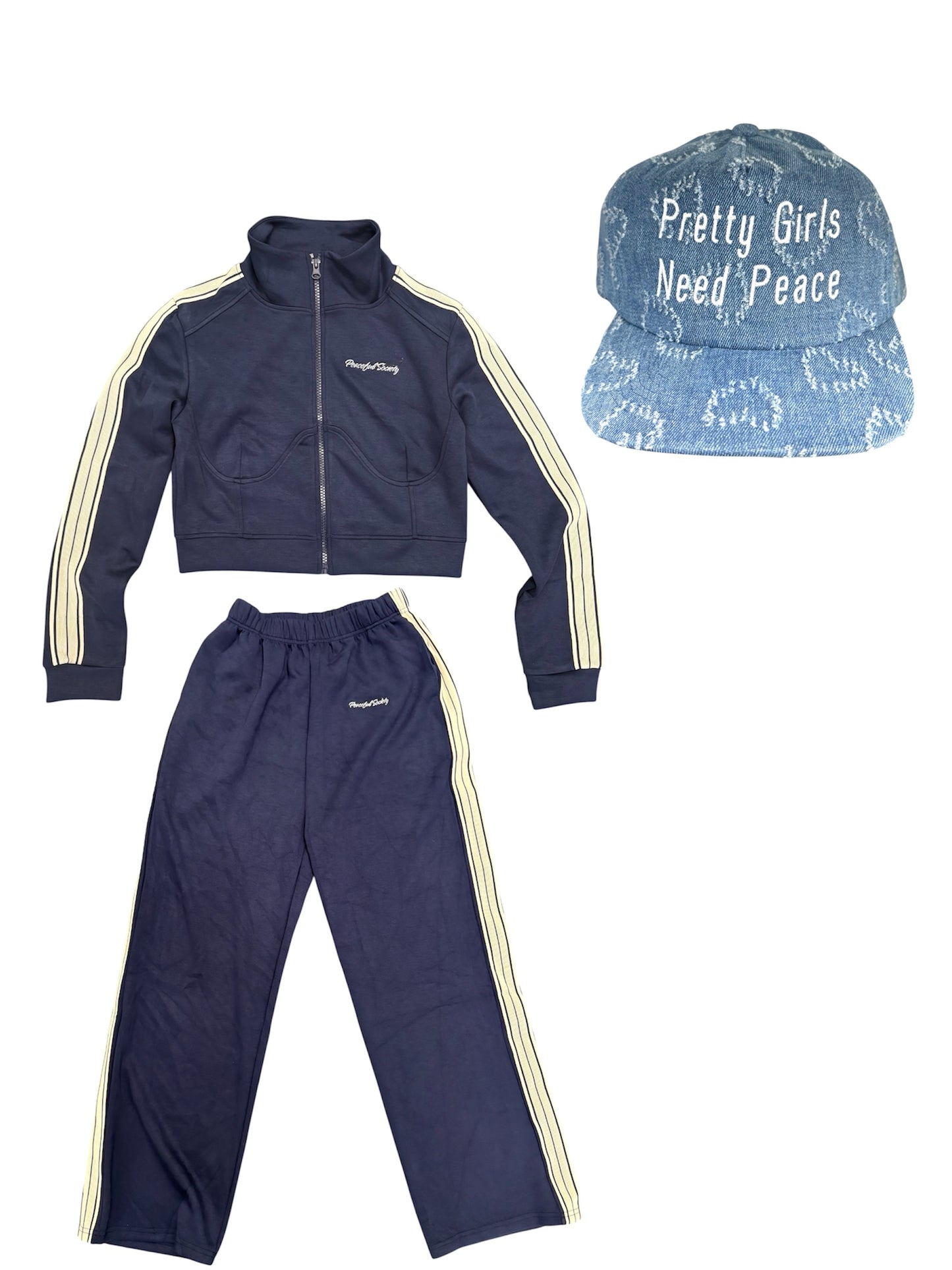 Ladies Blue ‘2 piece’ Zip Up Set