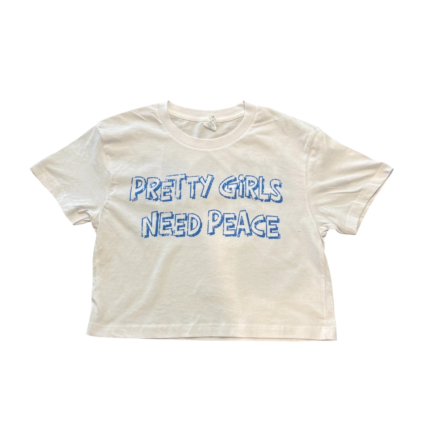 ‘Pretty Girls Need Peace’ Crop T-Shirt