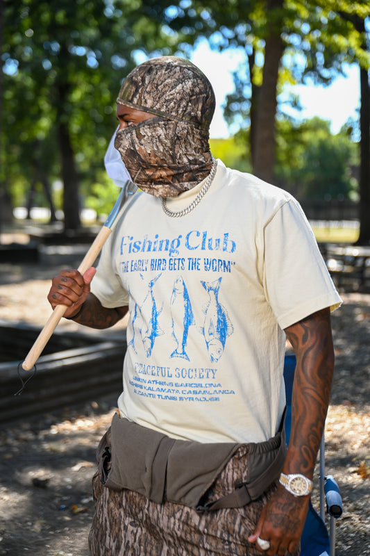 White ‘Peaceful Fisherman’ T-Shirt