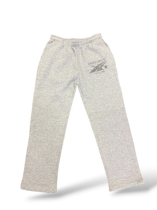 Grey ‘Peaceful Society’ Baggy Stacked Sweats