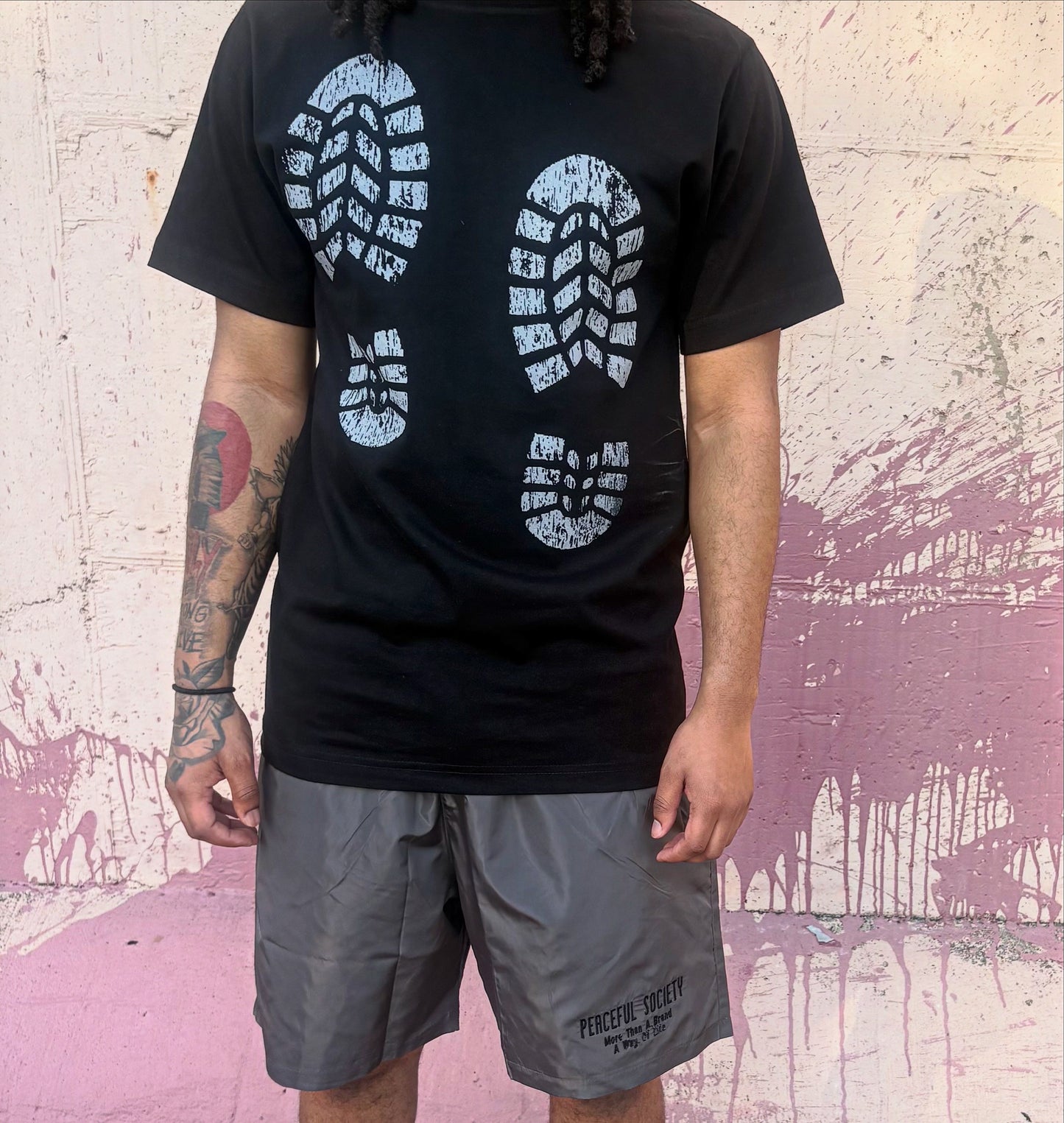 Dark Grey ‘Peaceful Society’ Shorts