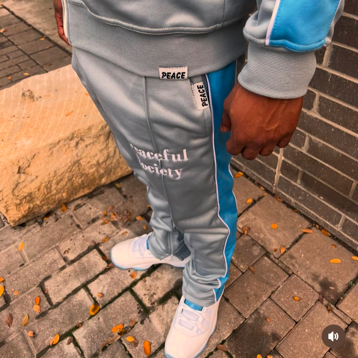 Grey 'Peaceful Supply Daily' Tracksuit