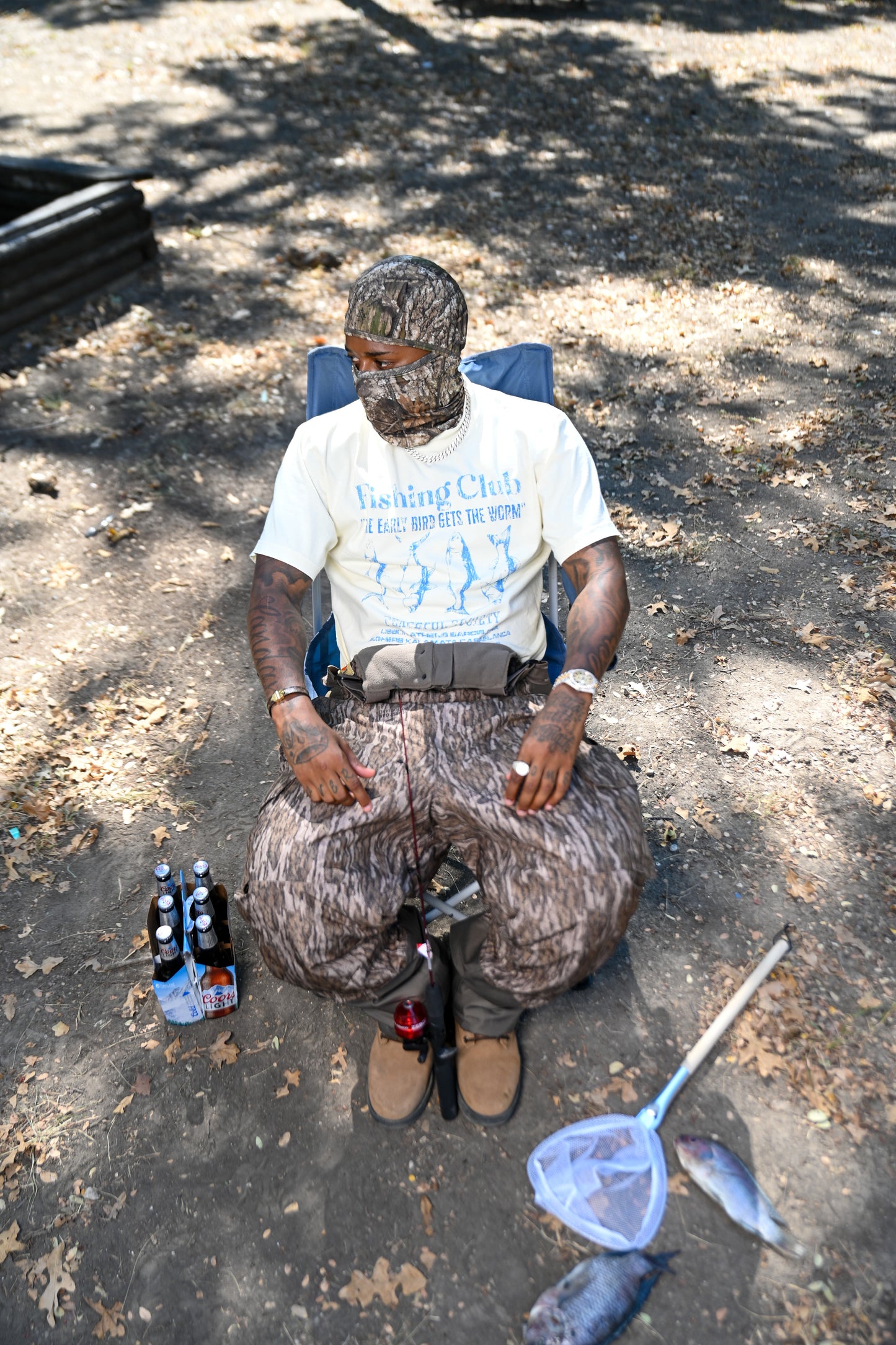 White ‘Peaceful Fisherman’ T-Shirt