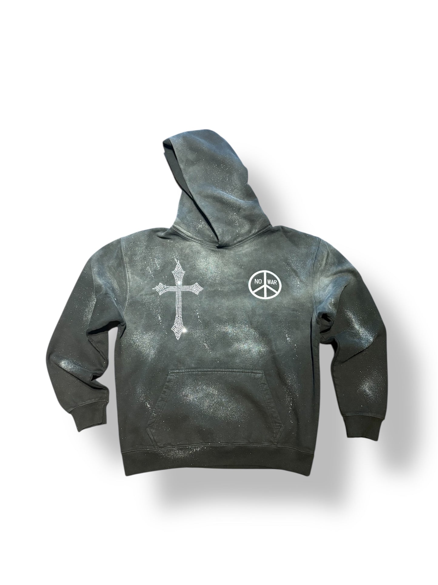 ‘No War’ Rhinestone Hoodie