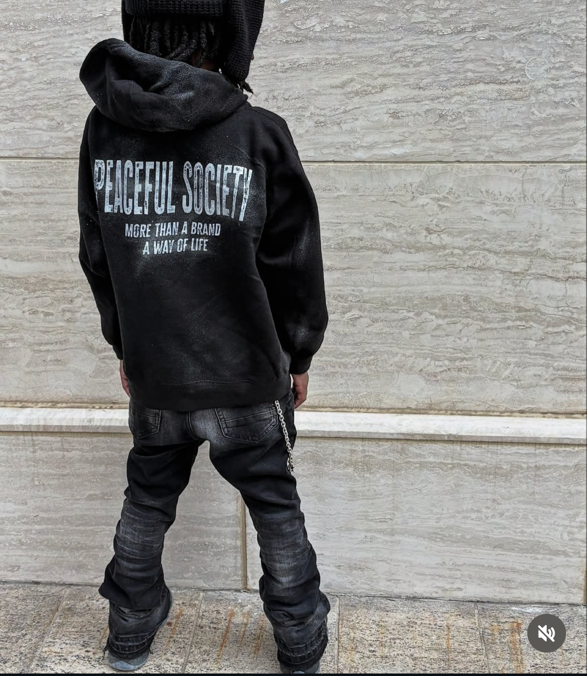 Kids/Youth Black ‘Peaceful Society’ Zip Up Jacket