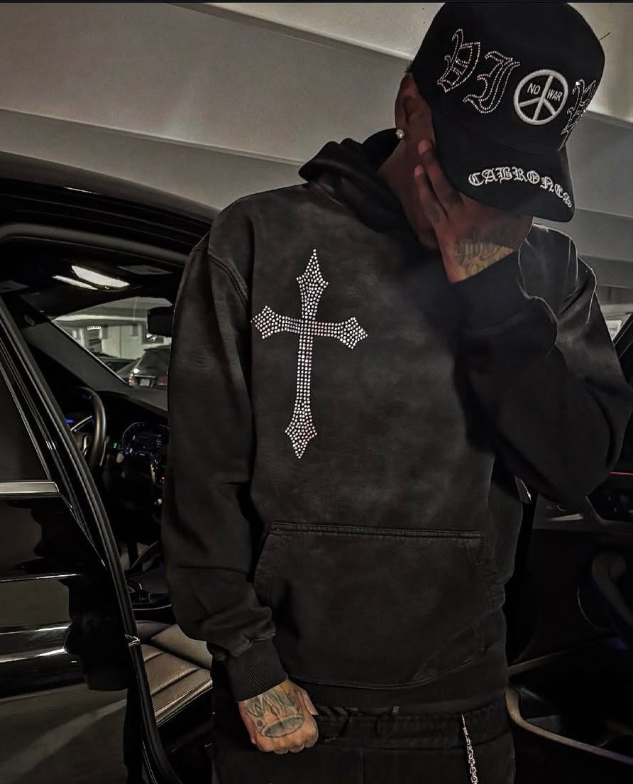 ‘No War’ Rhinestone Hoodie