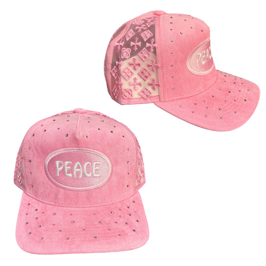 Pink ‘Rhinestone Chrome’ Peace Hat