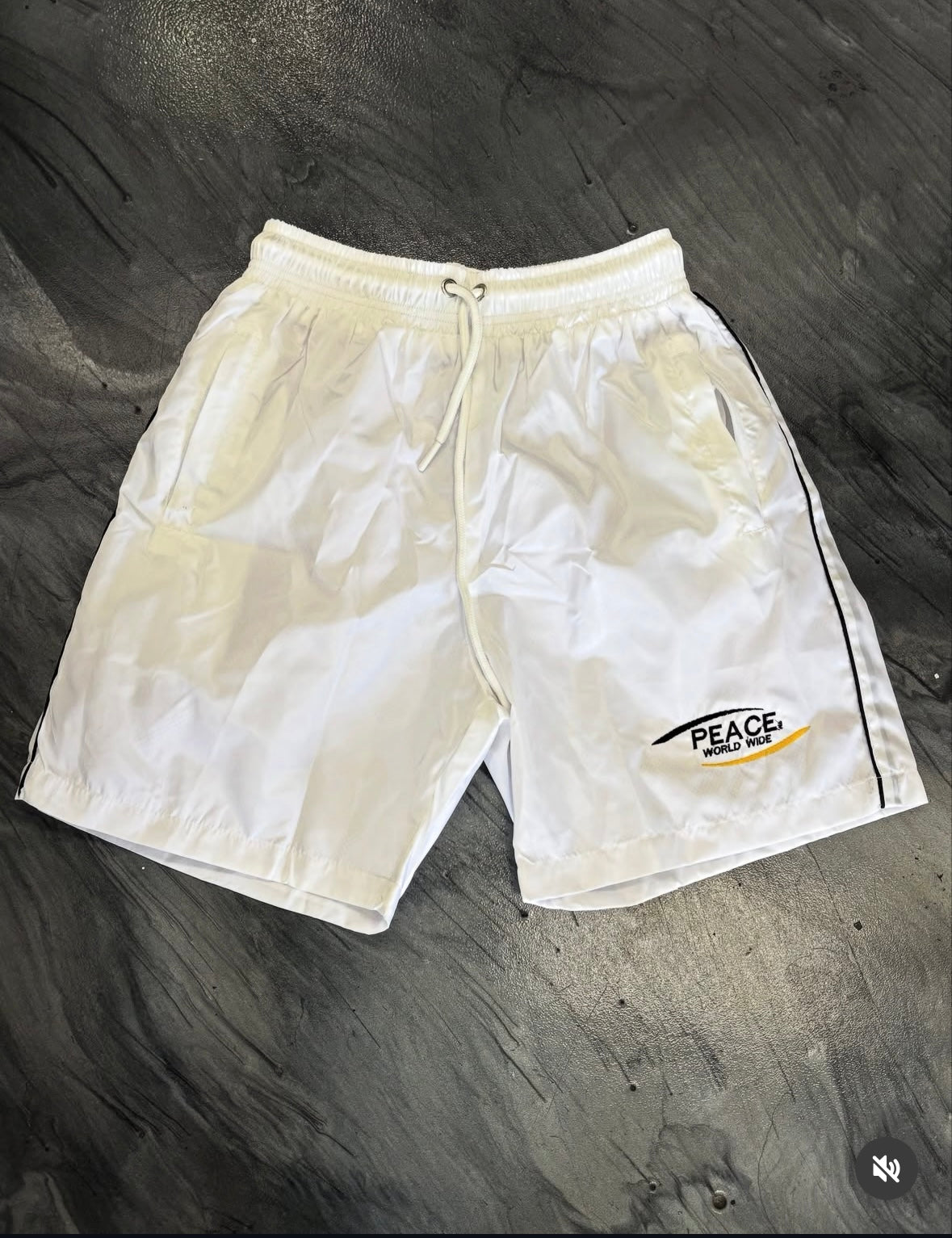 White ‘Peace World-Wide’ Tracksuit Short Set