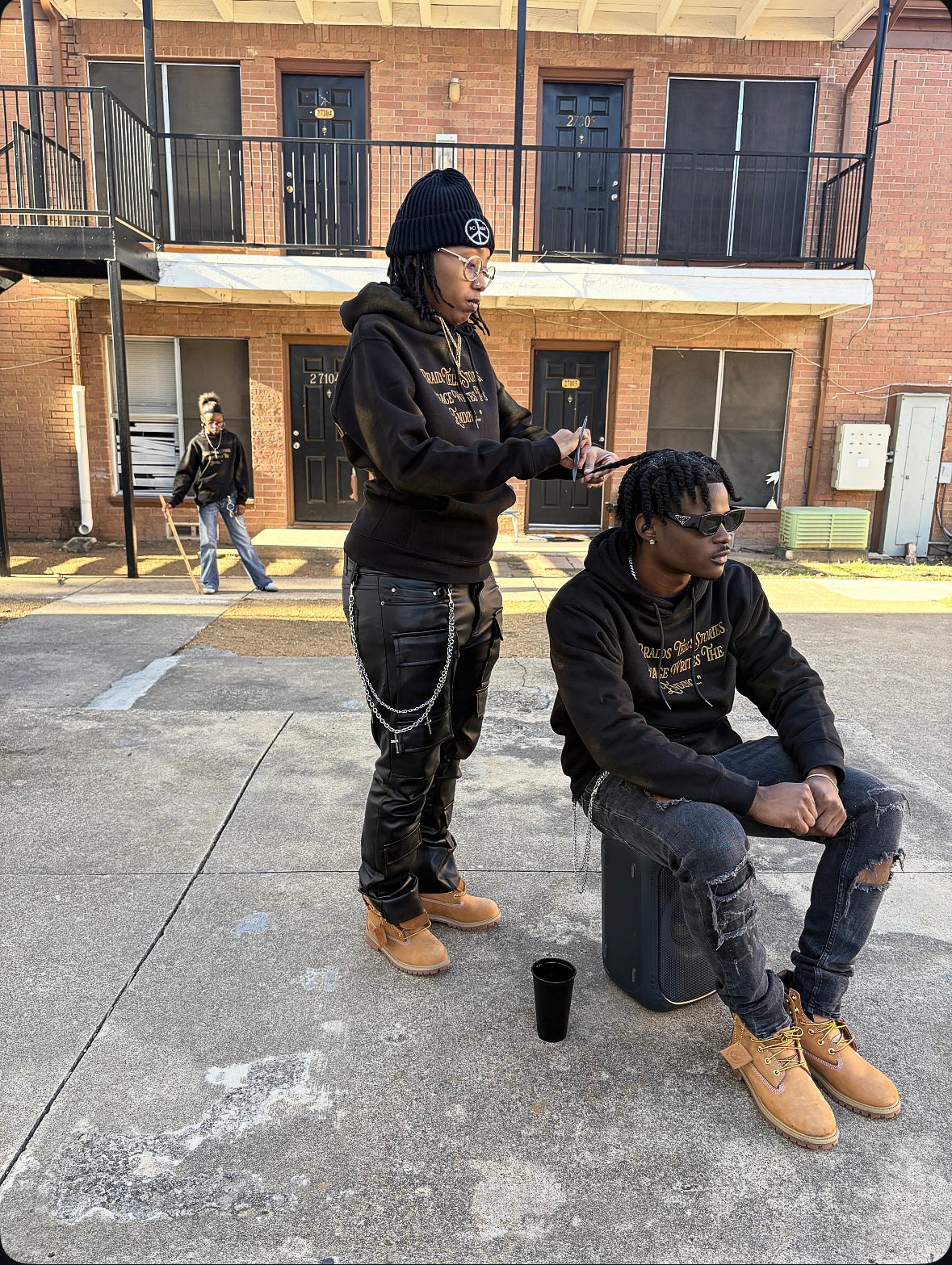 Adult ‘Black History Braids’ Acid-Wash Hoodie