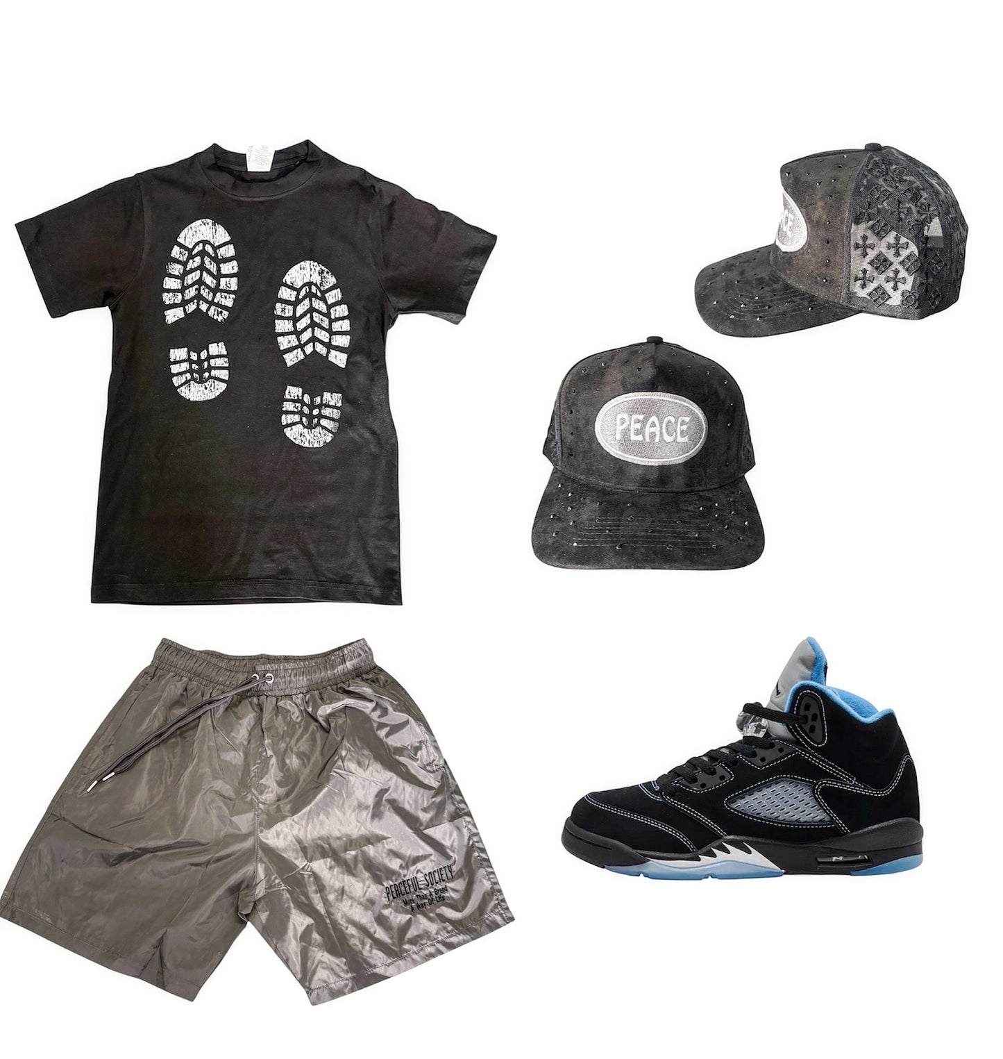 Dark Grey ‘Peaceful Society’ Shorts