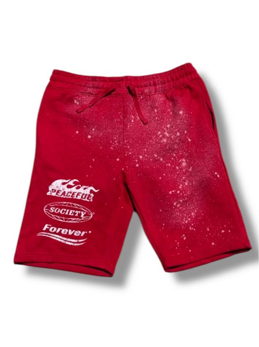 ‘Peaceful Society Forever’ Red Shorts