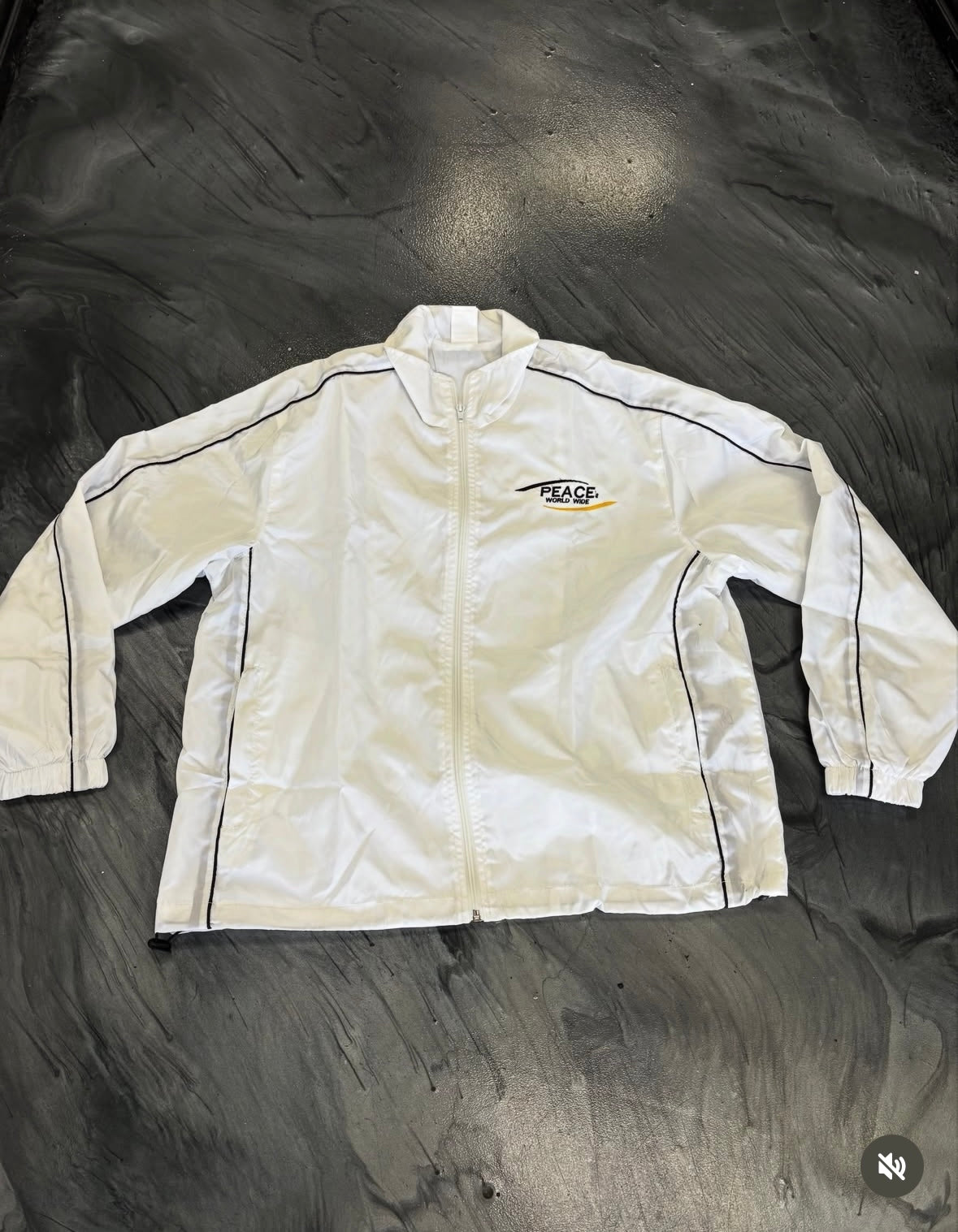 White ‘Peace World-Wide’ Tracksuit Short Set