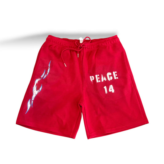 Red ‘Peace 14’ Shorts