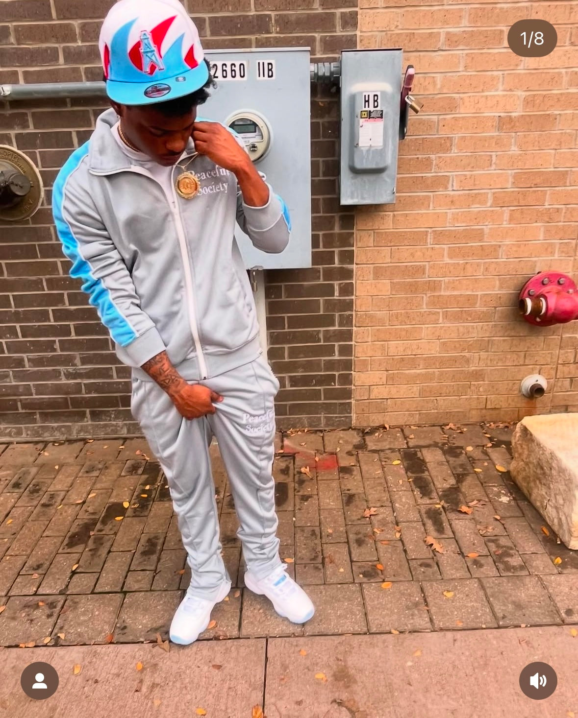 Grey 'Peaceful Supply Daily' Tracksuit