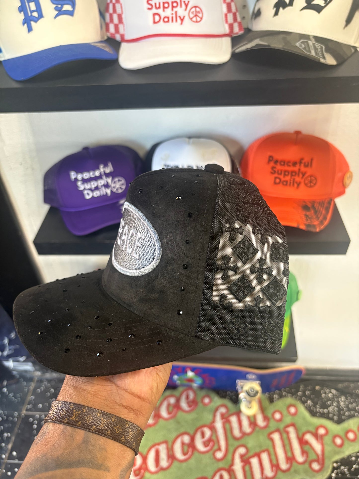 Black ‘Rhinestone Chrome’ Hat