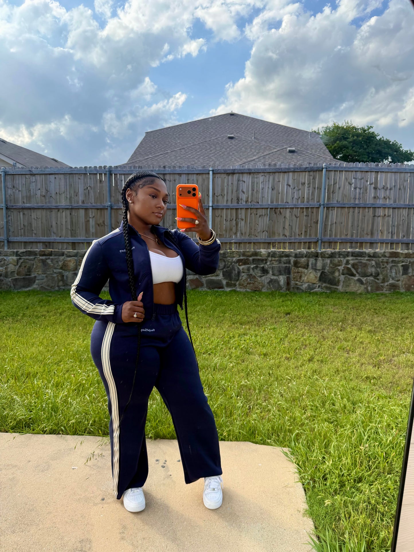 Ladies Blue ‘2 piece’ Zip Up Set