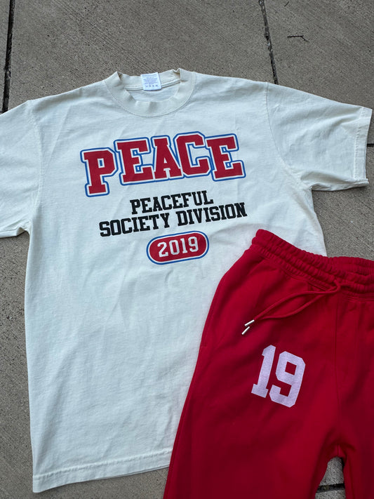 Cream ‘Peaceful Division’ T Shirt